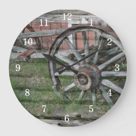 Reloj de pared de la rueda del vagón rústico de es