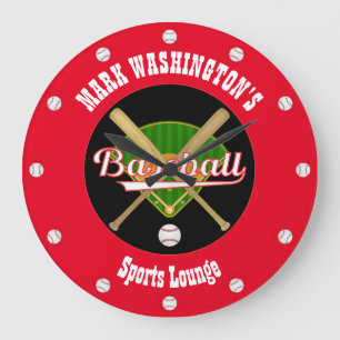 Reloj de pared de la sala de béisbol