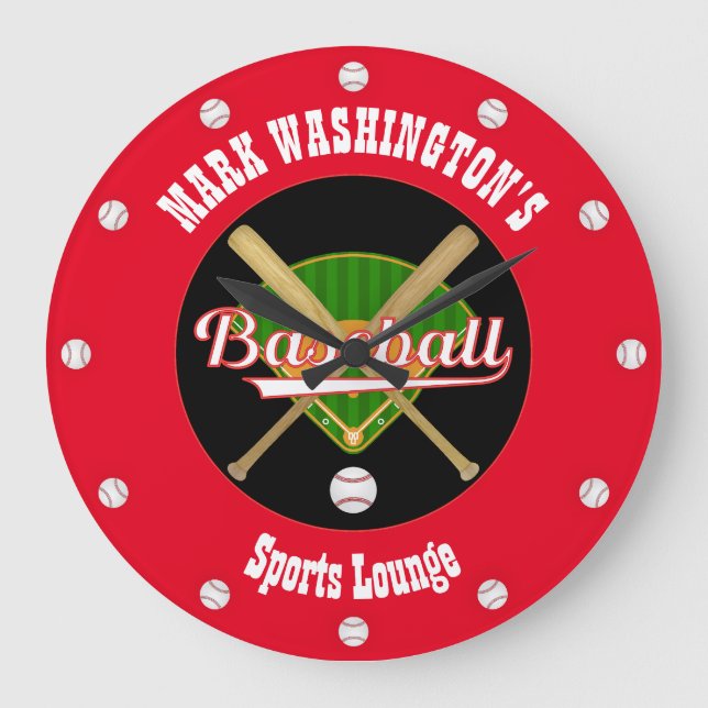 Reloj de pared de la sala de béisbol  (Anverso)