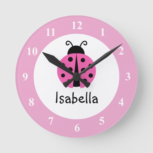 Reloj de pared de la sala de niñera con nombre de  (Anverso)