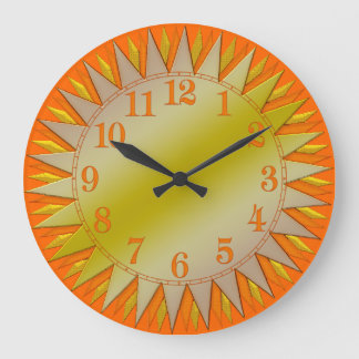 Reloj de pared de la salida del sol del amarillo