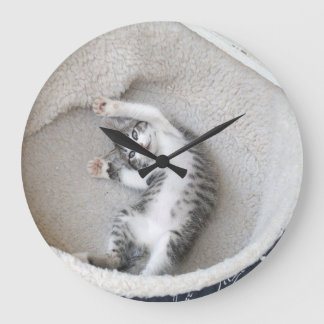 Reloj de pared de la siesta de gato