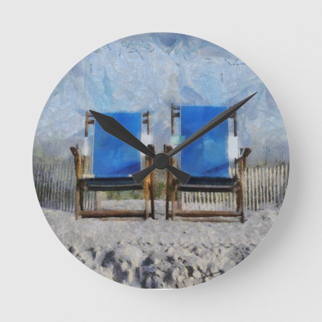 Reloj de pared de la silla de playa (Anverso)