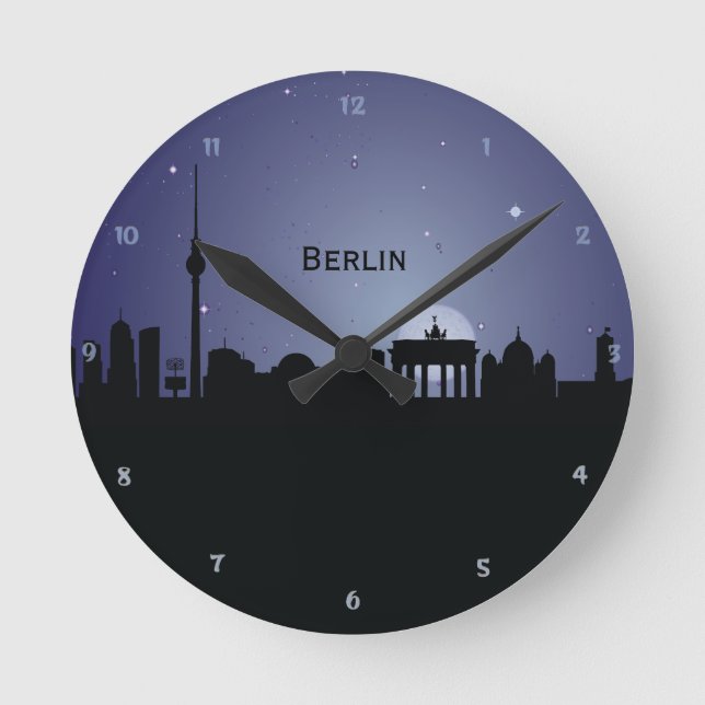 Reloj de pared de la silueta de la noche del (Anverso)