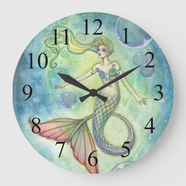Reloj de pared de la sirena de la galaxia del mar (Anverso)