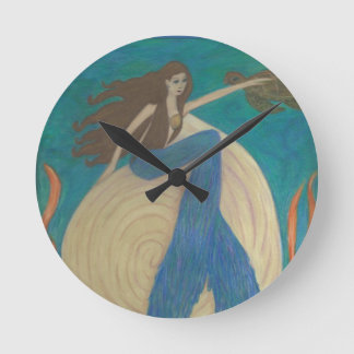 Reloj de pared de la sirena y de la tortuga