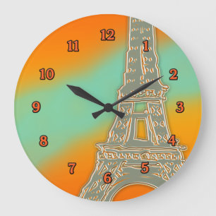Reloj de pared de la Torre Eiffel Sunset