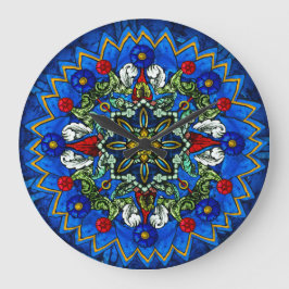 Reloj de pared de la ventana del Rosa de vidrio te
