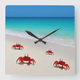 Reloj de pared de la vida del cangrejo - Diseño cu
