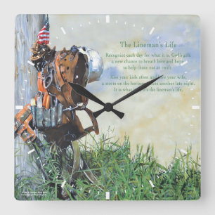 Reloj de pared de la vida del instalador de líneas