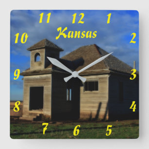 Reloj de pared de la vieja escuela de Kansas
