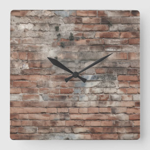 Reloj de pared de ladrillo viejo
