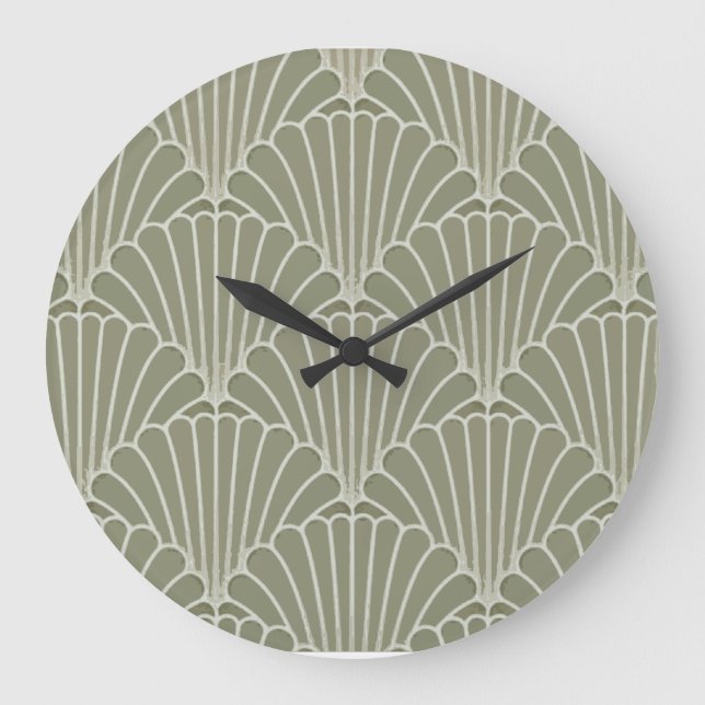Reloj de pared de las cáscaras del art déco (Anverso)