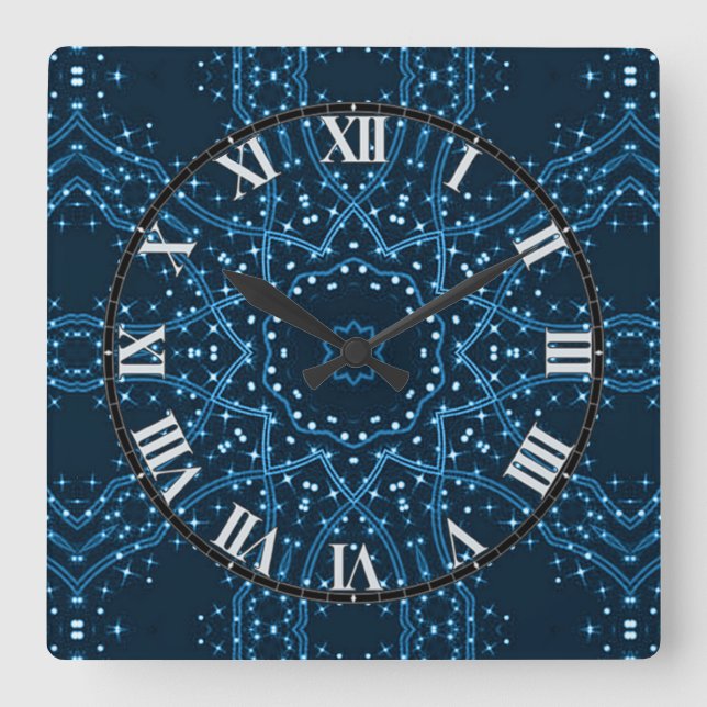Reloj de pared de las estrellas de galaxia azul (Anverso)