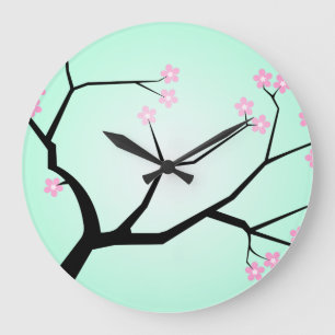 Reloj de pared de las flores de cerezo