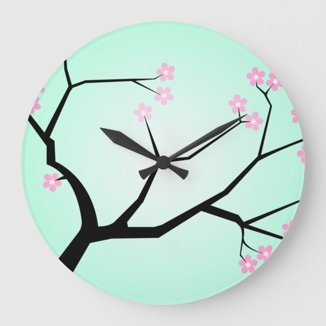 Reloj de pared de las flores de cerezo (Anverso)