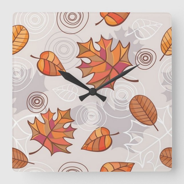 Reloj de pared de las hojas de otoño (Anverso)