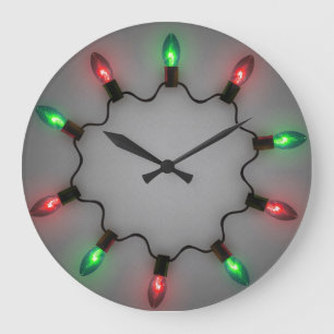 Reloj de pared de las luces de navidad