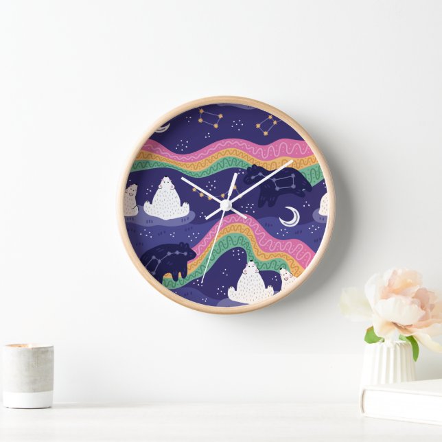 Reloj de pared de las luces del norte (Hogar)