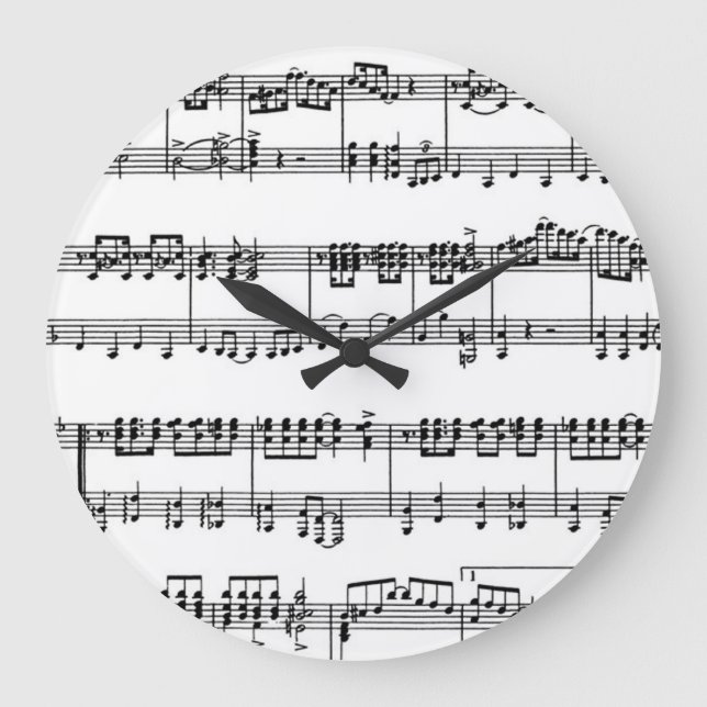 Reloj de pared de las notas musicales (Anverso)