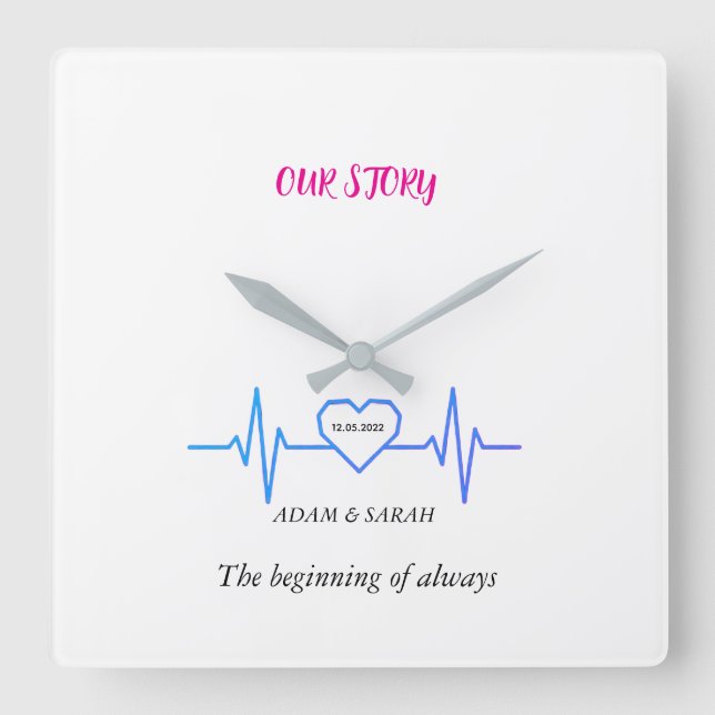 Reloj de pared de latido del corazón personalizado (Anverso)