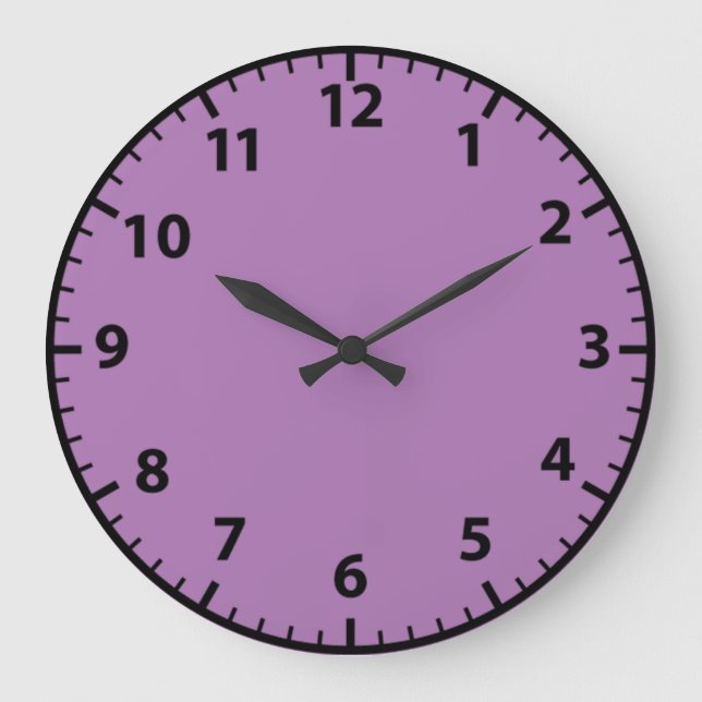 Reloj de pared de lavanda púrpura y negro (Anverso)