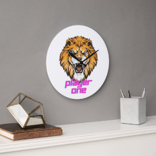 reloj de pared de león