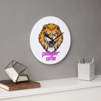 reloj de pared de león