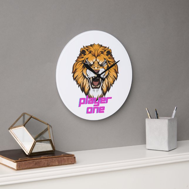 reloj de pared de león (Oficina)