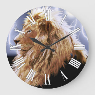 Reloj de pared de leones y relámpagos africanos y 