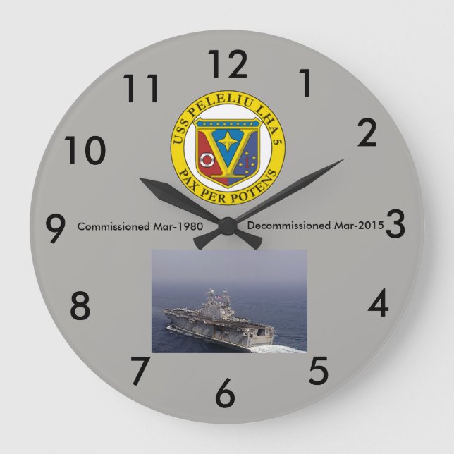 Reloj de pared de LHA-5 USS Peleliu (Anverso)