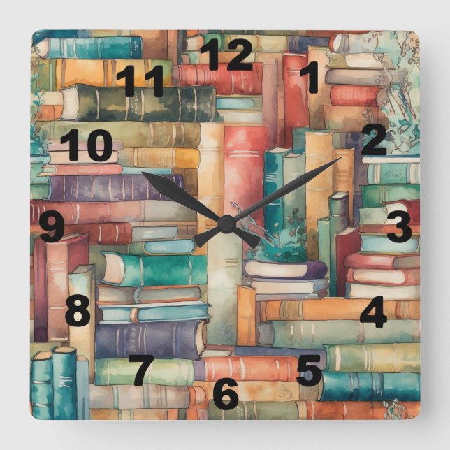 Reloj de pared de libros caprichosos (Anverso)