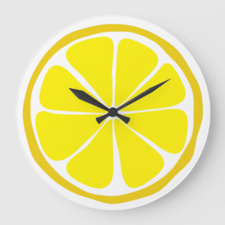 Reloj de pared de limón de cítricos de verano