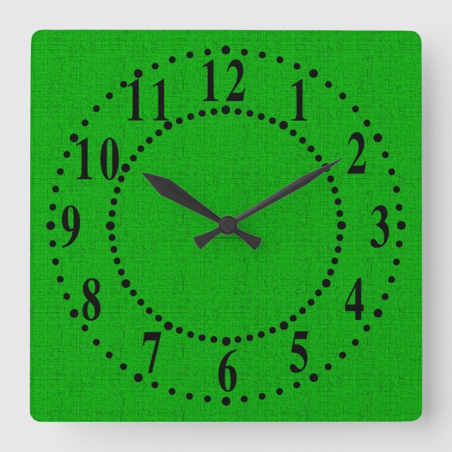 Reloj de pared de lino verde de la mirada (Anverso)