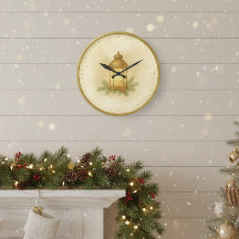 Reloj de pared de linterna acogedora de invierno –