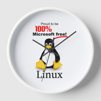 Reloj de pared de Linux con trazo blanco - Microso