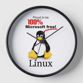 Reloj de pared de Linux con trazo negro - Microsof