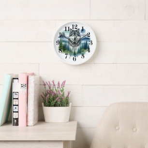 Reloj de pared de lobo