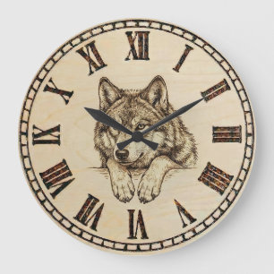 Reloj de pared de lobo 