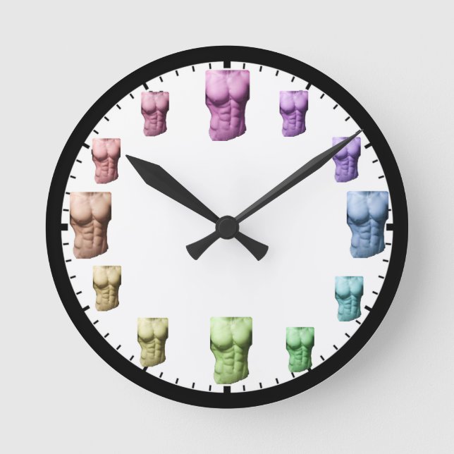 Reloj de pared de los abdominales arcoiris (Anverso)
