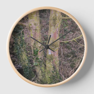 Reloj de pared de los árboles espejos