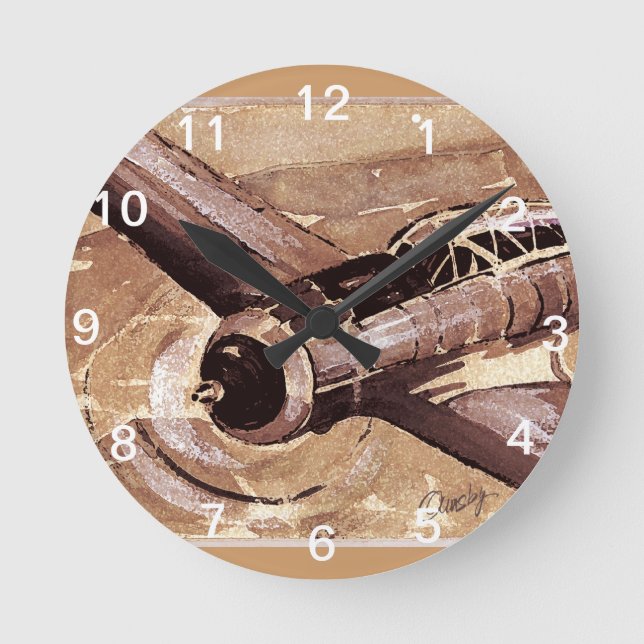 Reloj de pared de los aviones del vintage (Anverso)