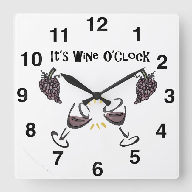 Reloj de pared de los bebedores del vino - amantes (Anverso)