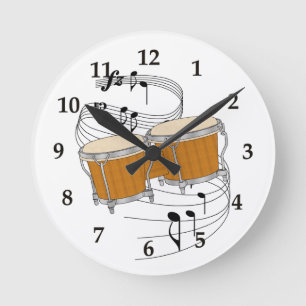 Reloj de pared de los bongos