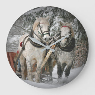 Reloj de pared de los caballos del navidad