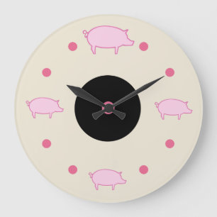Reloj de pared de los cerdos de granja