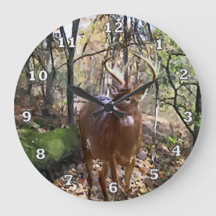 Reloj de pared de los ciervos del arbolado