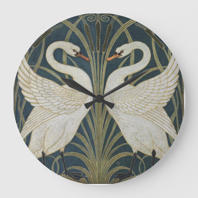 Reloj de pared de los cisnes de la grúa de (Anverso)