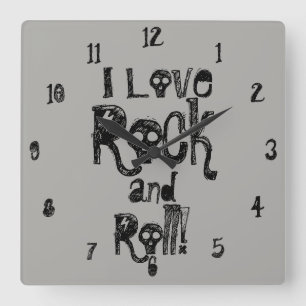 Reloj de pared de los cráneos del rock-and-roll