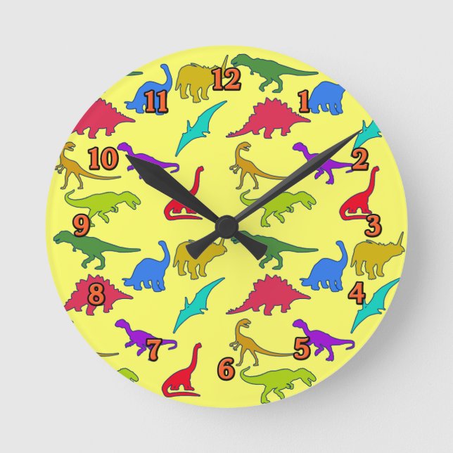 Reloj de pared de los dinosaurios (Anverso)